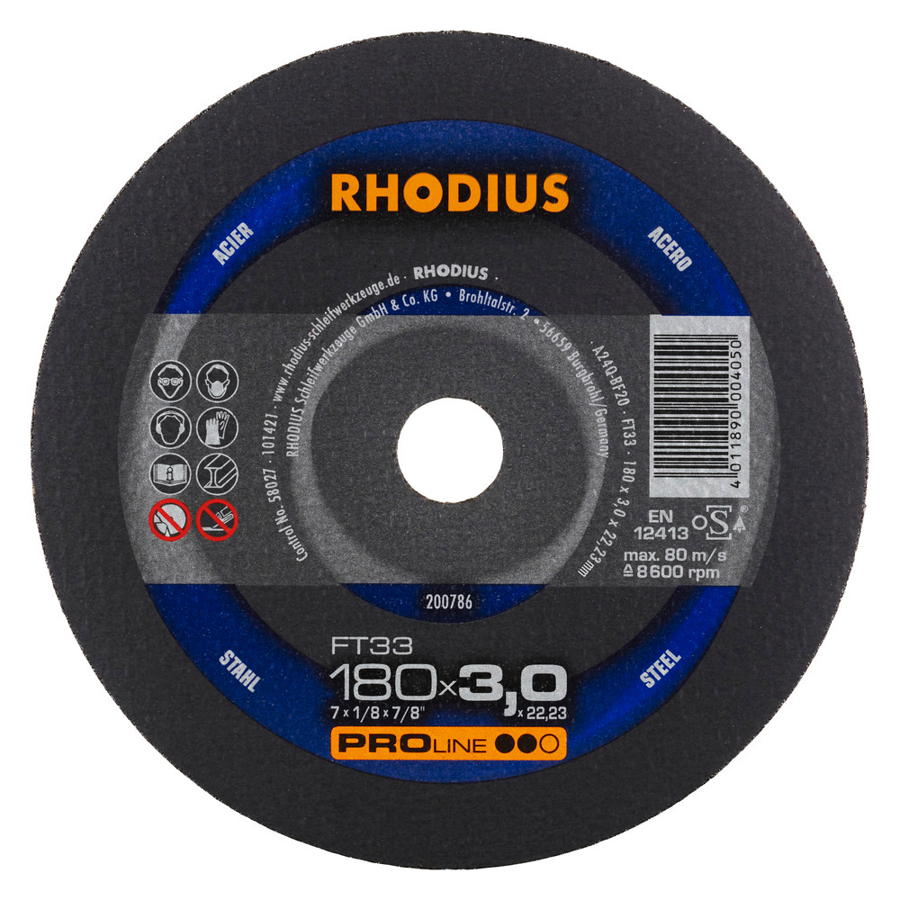 Δίσκος μετάλλου RHODIUS FT33 180x3,0x22,23