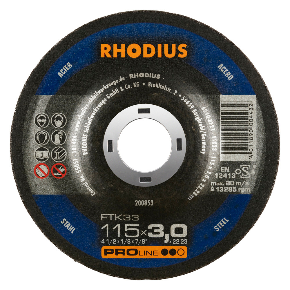 Δίσκος μετάλλου RHODIUS FTK33 115x3,0x22,23