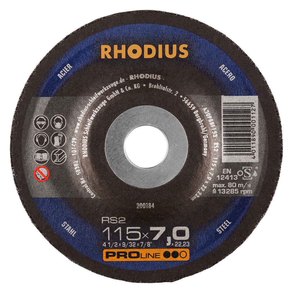 Δίσκος λείανσης μετάλλου RHODIUS RS2 115x7,0x22