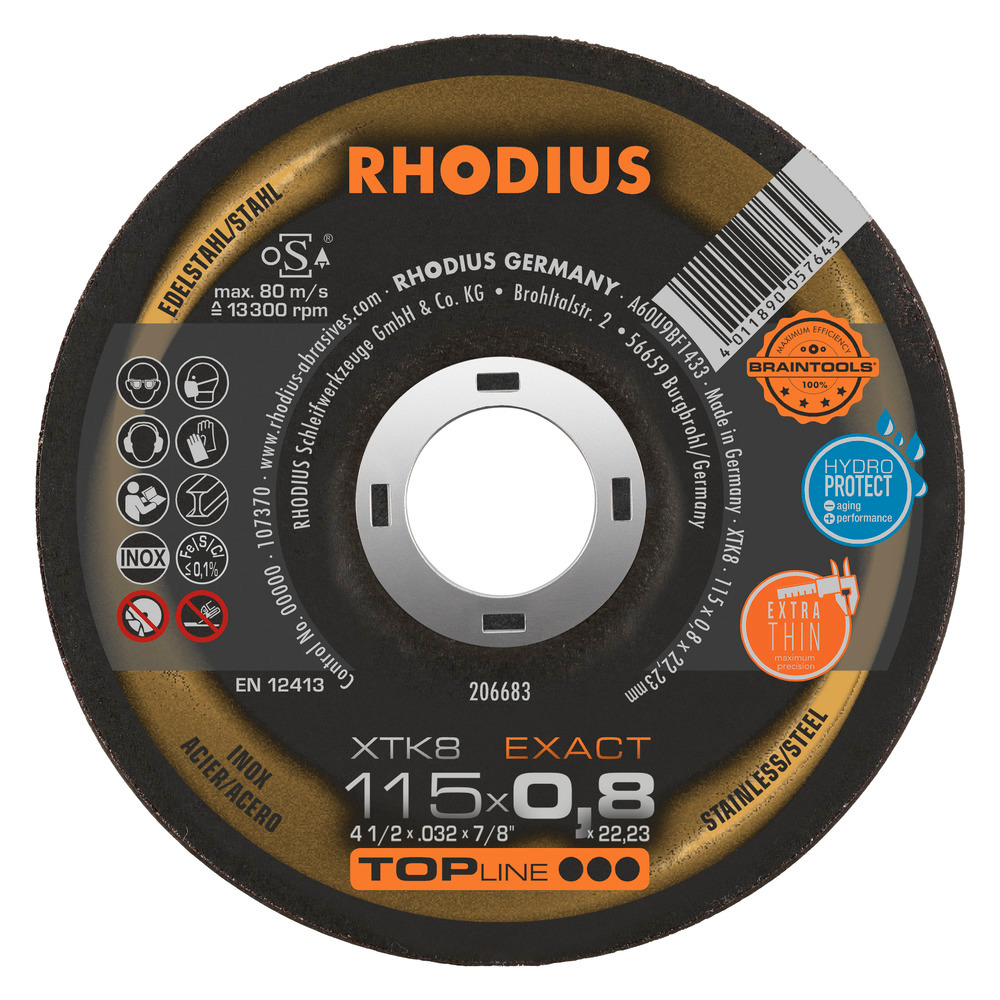 Δίσκος INOX RHODIUS XTΚ8 115x0,8x22,23
